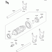 Схема вузла: Gear change drum/shift fork(s) для Kawasaki ZX600 Ninja ZX-6R