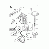 Схема вузла: Комплектуючі карбюратора для Kawasaki ZX400 ZZR400