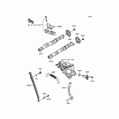 Схема вузла: Розподільний вал & Ланцюг ГРМ & Натягувач для Kawasaki ZX600 Ninja ZX-6R