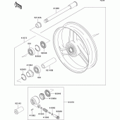 Схема узла: Ступица переднего колеса для Kawasaki ZX600 ZZ-R600