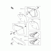 Схема узла: Крышка боковая/защита цепи для Kawasaki KLX650 KLX650 Motard