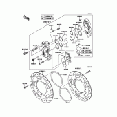 Схема узла: Передний тормоз для Kawasaki VN1700 VN1700 Classic Tourer ABS