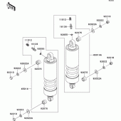 Схема узла: Подвеска/амортизатор для Kawasaki VN1500 VN1500 Drifter