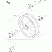 Схема вузла: Ступиця переднього колеса для Kawasaki ZX600 Ninja ZX-6RR