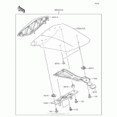 Схема вузла: Заглушка сидіння (Опція) для Kawasaki ZX636 Ninja ZX-6R KRT Edition