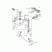 Схема вузла: Задній гальмівний циліндр Kawasaki ER300 Z300