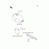 Схема вузла: Інформаційні наклейки для Kawasaki BJ250 Estrella RS