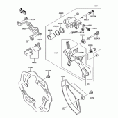 Схема вузла: Заднє гальмо для Kawasaki KX250/ KX252 KX250F