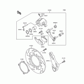 Схема вузла: Заднє гальмо для Kawasaki ZX400 ZZR400