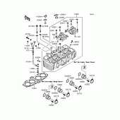 Схема вузла: Головка циліндра для Kawasaki ZR400 ZRX-II
