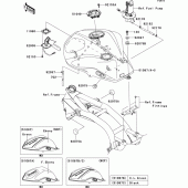 Схема узла: Топливный бак для Kawasaki ZR750 Z750R