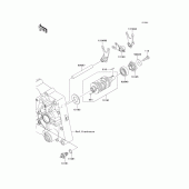 Схема узла: Gear change drum/shift fork(s) для Kawasaki KLX140 KLX140L