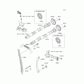 Схема вузла: Розподільний вал & Ланцюг ГРМ & Натягувач для Kawasaki ZR1000 Z1000