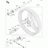Схема узла: Ступица переднего колеса для Kawasaki EX500 GPZ500S