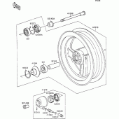 Схема узла: Ступица переднего колеса для Kawasaki ZX1100 ZZ-R1100