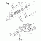 Схема вузла: Gear Change Drum/shift Fork(S) для Kawasaki ZX636 Ninja ZX-6R KRT Edition