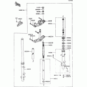 Схема вузла: Вилка передньої осі для Kawasaki VN750 VN750 Twin