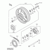 Схема вузла: Заднє колесо & Привідний ланцюг для Kawasaki ZX600 Ninja 600R