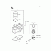 Схема узла: Цилиндр & Поршень для Kawasaki KLE500