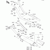 Схема вузла: Вихлопна система для Kawasaki VN800 Vulcan 800 Drifter