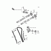 Схема узла: Распредвал & Цепь ГРМ & Натяжитель для Kawasaki ZX1400 ZZR1400 ABS