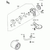 Схема узла: Масляный насос для Kawasaki EX500 GPZ500