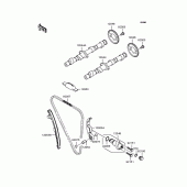 Схема вузла: Розподільний вал & Ланцюг ГРМ & Натягувач для Kawasaki ZR750 Zephyr