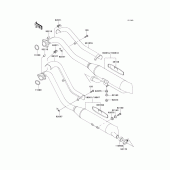 Схема узла: Выхлопная система (s) для Kawasaki VN800 Vulcan 800