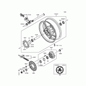 Схема узла: Ступица заднего колеса для Kawasaki ZX636 Ninja ZX-6R 30th Anniversary Edition