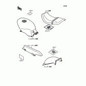 Схема вузла: Інформаційні наклейки для Kawasaki EX400 GPZ400S