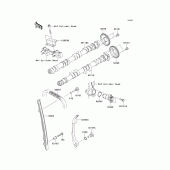 Схема вузла: Розподільник & Ланцюг ГРМ & Натягувач для Kawasaki KLZ1000 Versys 1000