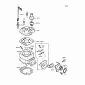 Схема вузла: Cylinder head/cylinder (‾MX080BE001336) для Kawasaki KMX80 KSR-II