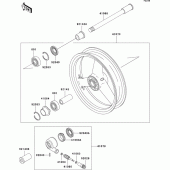 Схема вузла: Ступиця переднього колеса для Kawasaki ZR1100 ZRX1100-II