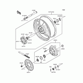 Схема узла: Заднее колесо & Приводная цепь для Kawasaki ZX1200 Ninja ZX-12R