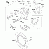 Схема узла: Задний тормоз для Kawasaki ZR1100 Zephyr 1100RS