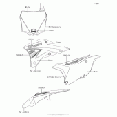 Схема узла: Decals(Fef) для Kawasaki KX100