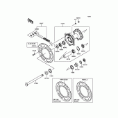 Схема вузла: Ступиця заднього колеса для Kawasaki KX450 KX450F