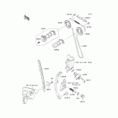 Схема вузла: Розподільник & Ланцюг ГРМ & Натягувач для Kawasaki KLX250 D-Tracker X