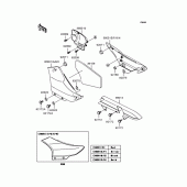 Схема вузла: Задні бічні обтічники & Захист ланцюга для Kawasaki BN125 Eliminator