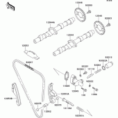 Схема узла: Распредвал & Цепь ГРМ & Натяжитель для Kawasaki ZR750 Zephyr