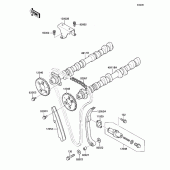 Схема вузла: Розподільний вал & Ланцюг ГРМ & Натягувач для Kawasaki ZX1100 Ninja ZX-11