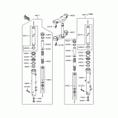 Схема вузла: Вилка передньої осі (ZR750C-077233‾) для Kawasaki ZR750 Zephyr