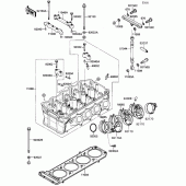 Схема вузла: Головка циліндра для Kawasaki ZX1100 Ninja ZX-11