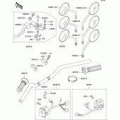 Схема вузла: Кермо & Пульт управління рульовим для Kawasaki EL250 Eliminator 250