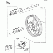 Схема узла: Ступица переднего колеса для Kawasaki ZX600 GPX600R