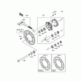 Схема вузла: Ступиця заднього колеса для Kawasaki KX450 KX450F
