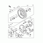 Схема узла: Ступица переднего колеса для Kawasaki BJ250 Estrella Custom