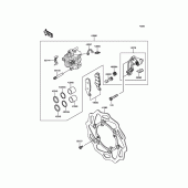 Схема вузла: Переднє гальмо для Kawasaki KX450 KX450F