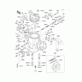 Схема узла: Cylinder head/cylinder(1/2) для Kawasaki KX250/ KX252 KX250