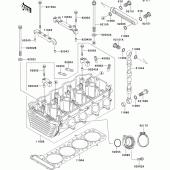 Схема вузла: Головка циліндра для Kawasaki ZR1100 ZRX1100-II